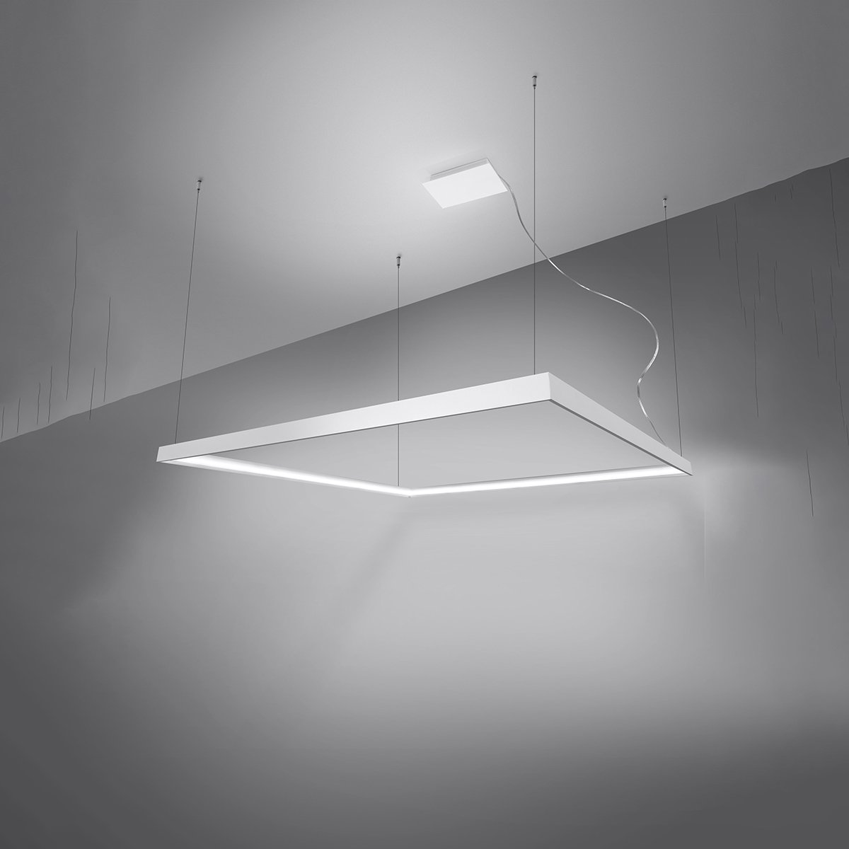 Lustre Aluminium Blanc LED 1 Nelya blanc, EDEN