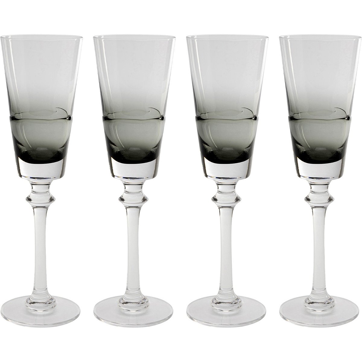Lot de 4 flûtes à champagne, MIMI gris, KARE DESIGN