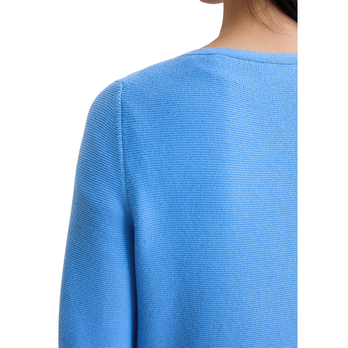 Pull slim en coton bio bleu clair, MARC O'POLO