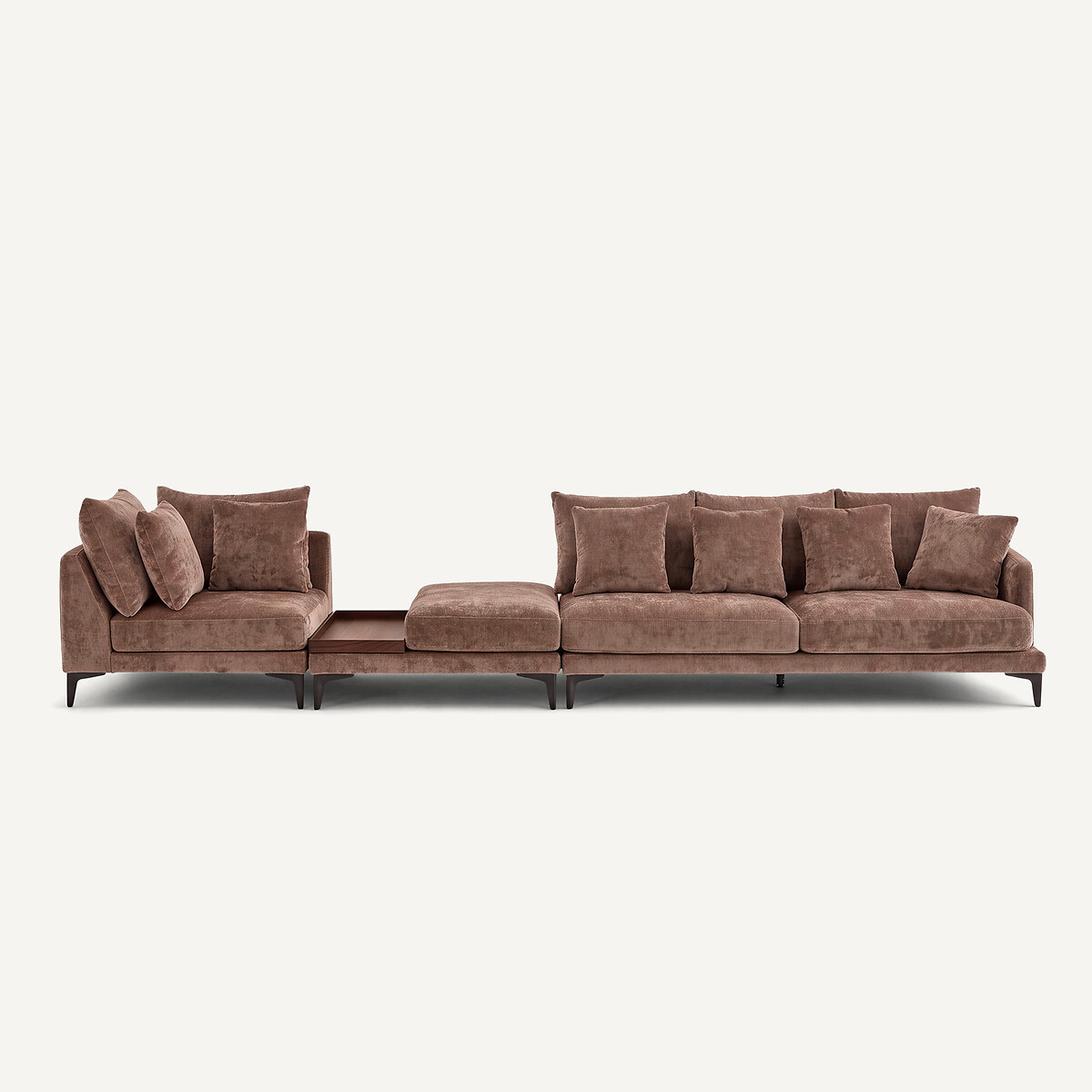 Ecksofa aus Mischvelours, MODERNISTE, Design Emmanuel Gallina café latte, AM.PM X EMMANUEL GALLINA