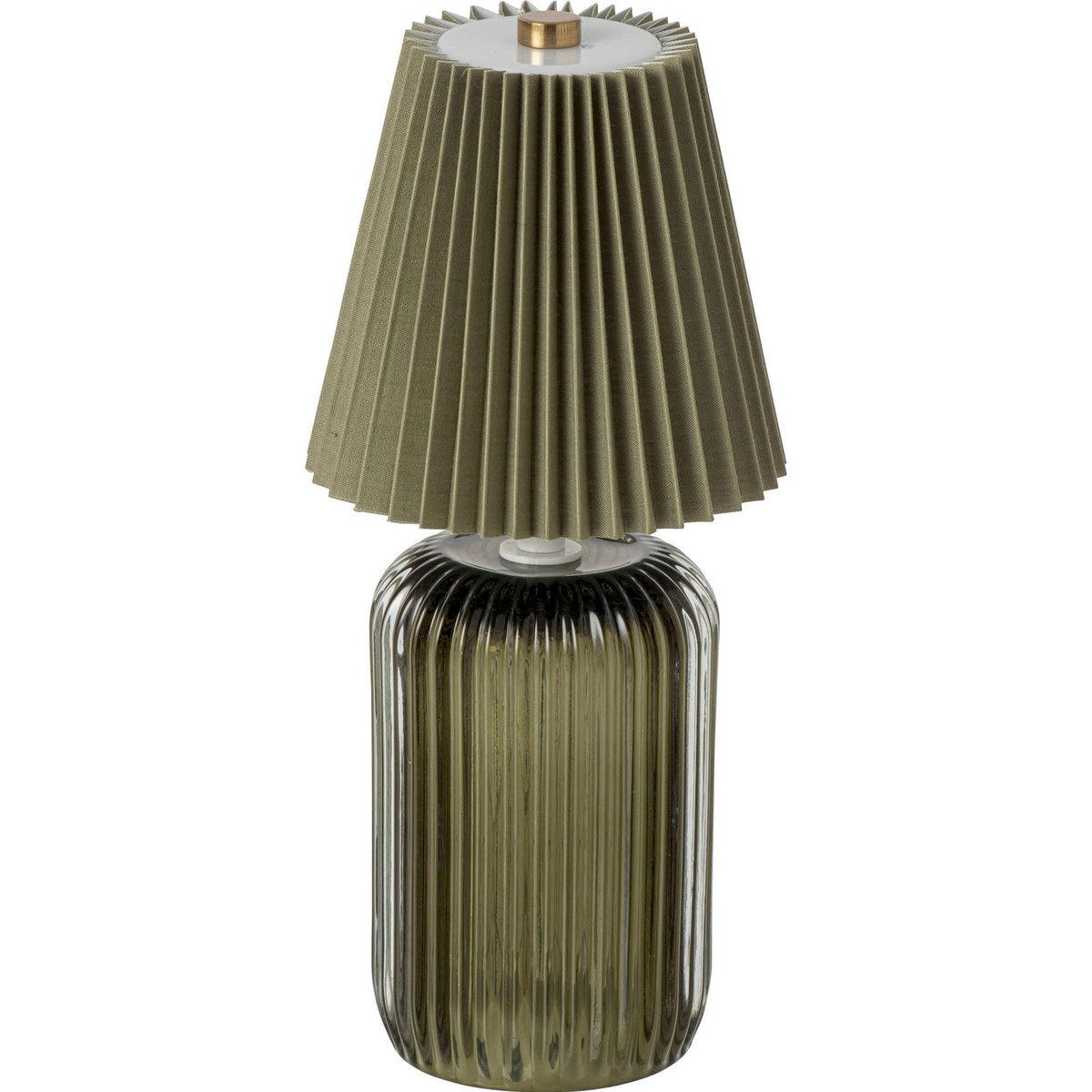 Lampe de table en verre soufflé vert olive, RECOLLECTION