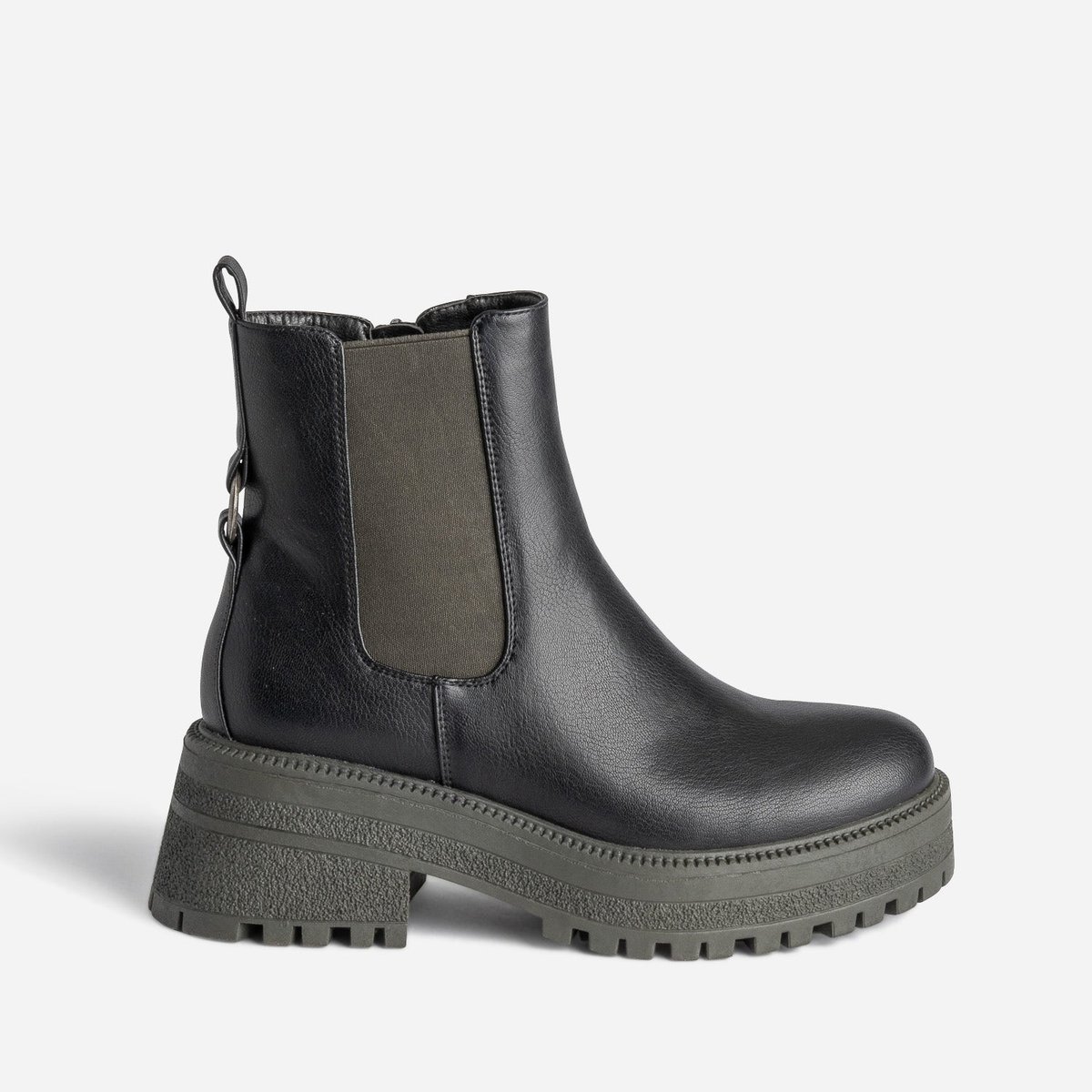 Boots ALIENOR noir/kaki, TEXTO