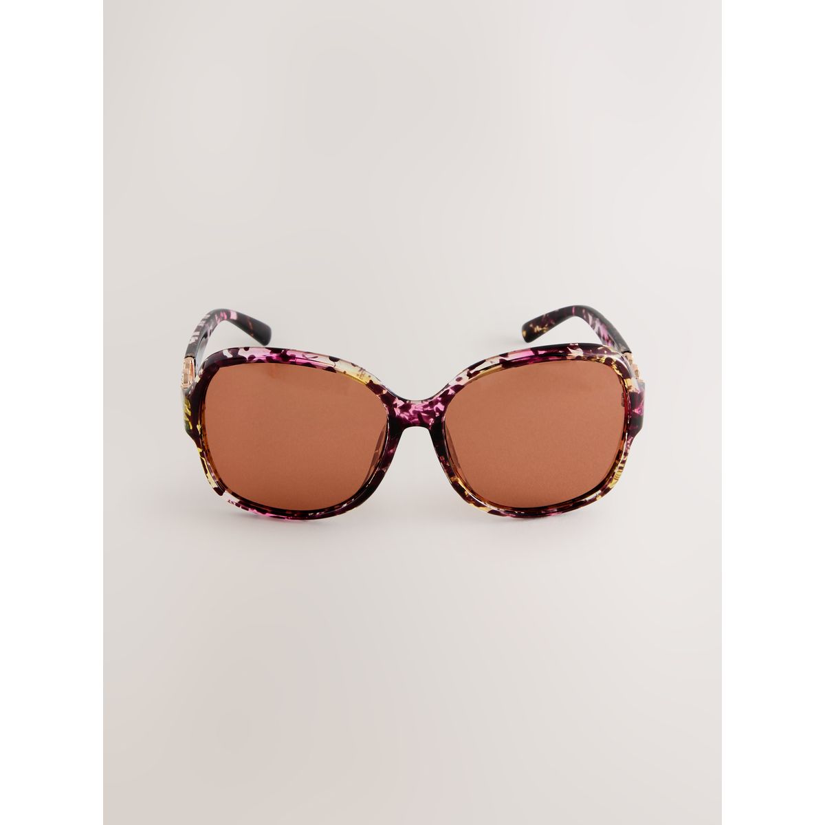 Lunettes de soleil à branches incurvées noir/rose, NEXT