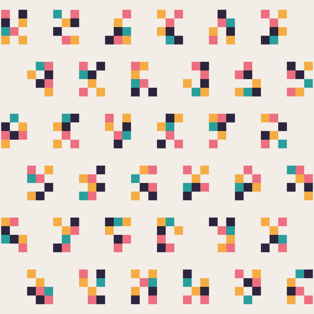 Papier peint pixel géométrique intissé, HEXOA