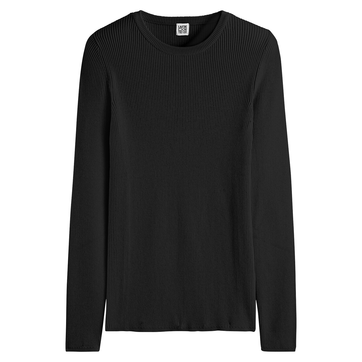 Pull col rond en fine maille noir, LA REDOUTE COLLECTIONS