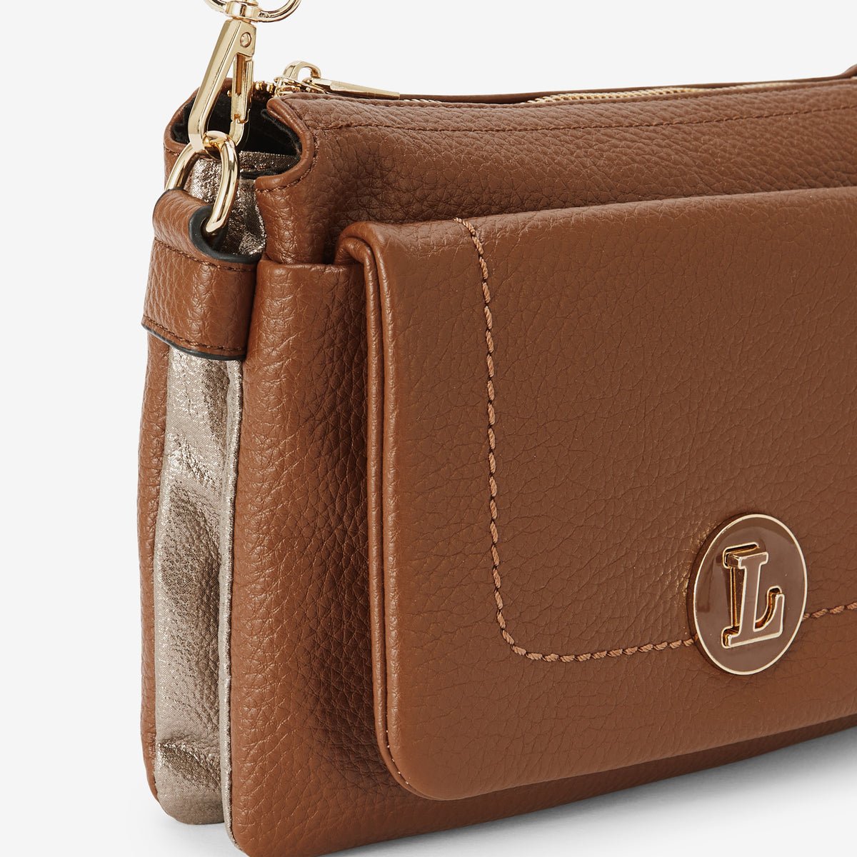Sac multi-poches  Rosabelle cognac,doré, LOLLIPOPS