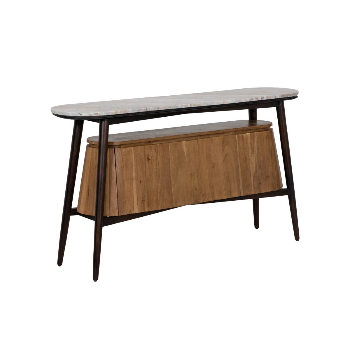 Buffet en bois d'acacia et marbre SIMON bois clair, MADE IN MEUBLES 