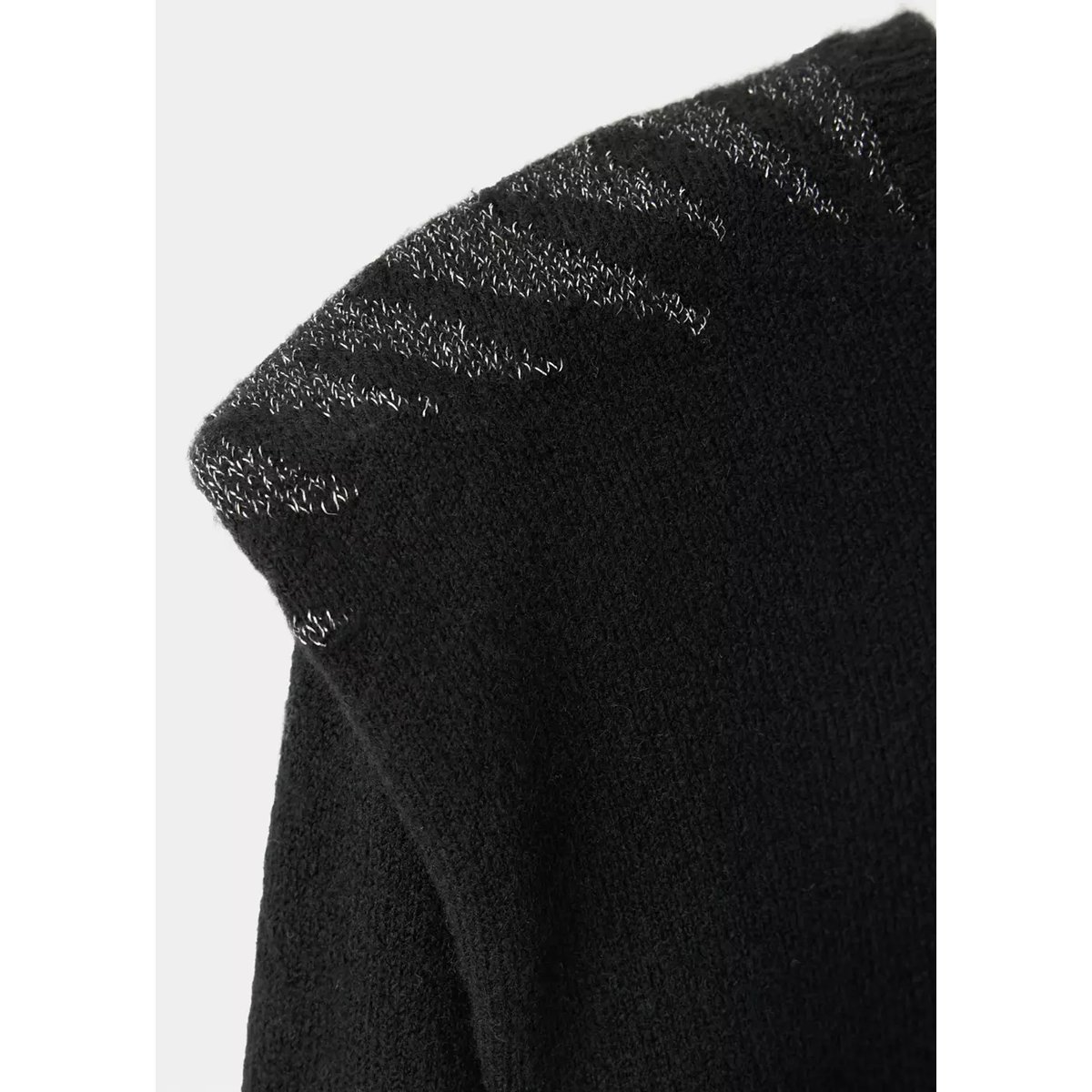 Pull en maille détail brillant aux épaules noir, MANGO TEEN