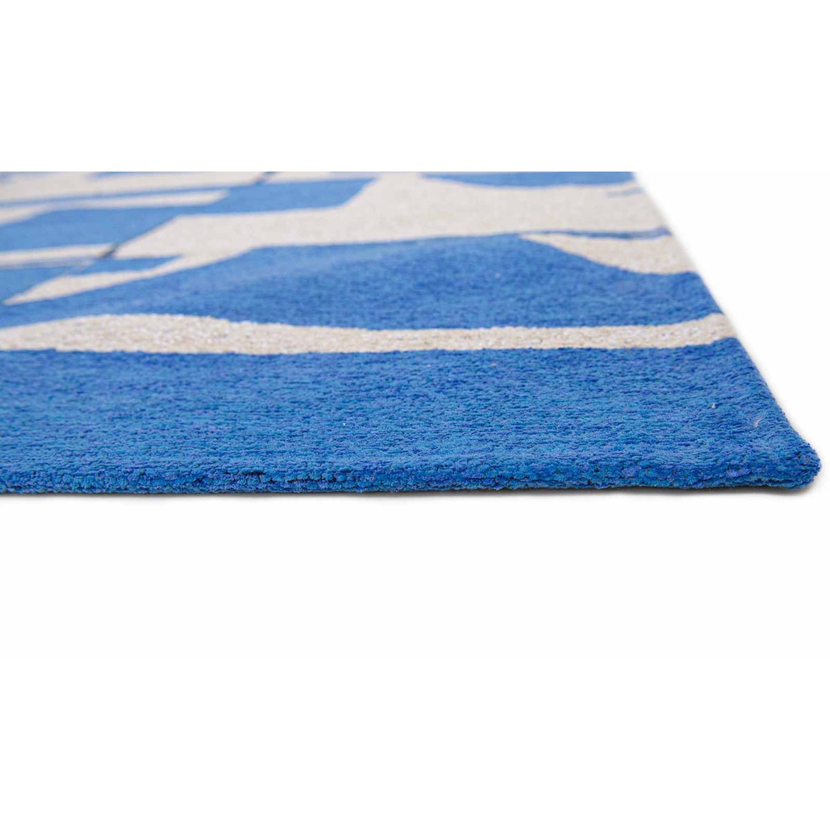 Tapis de salon et chambre tissé plat SCRATCH bleu, NOVATREND