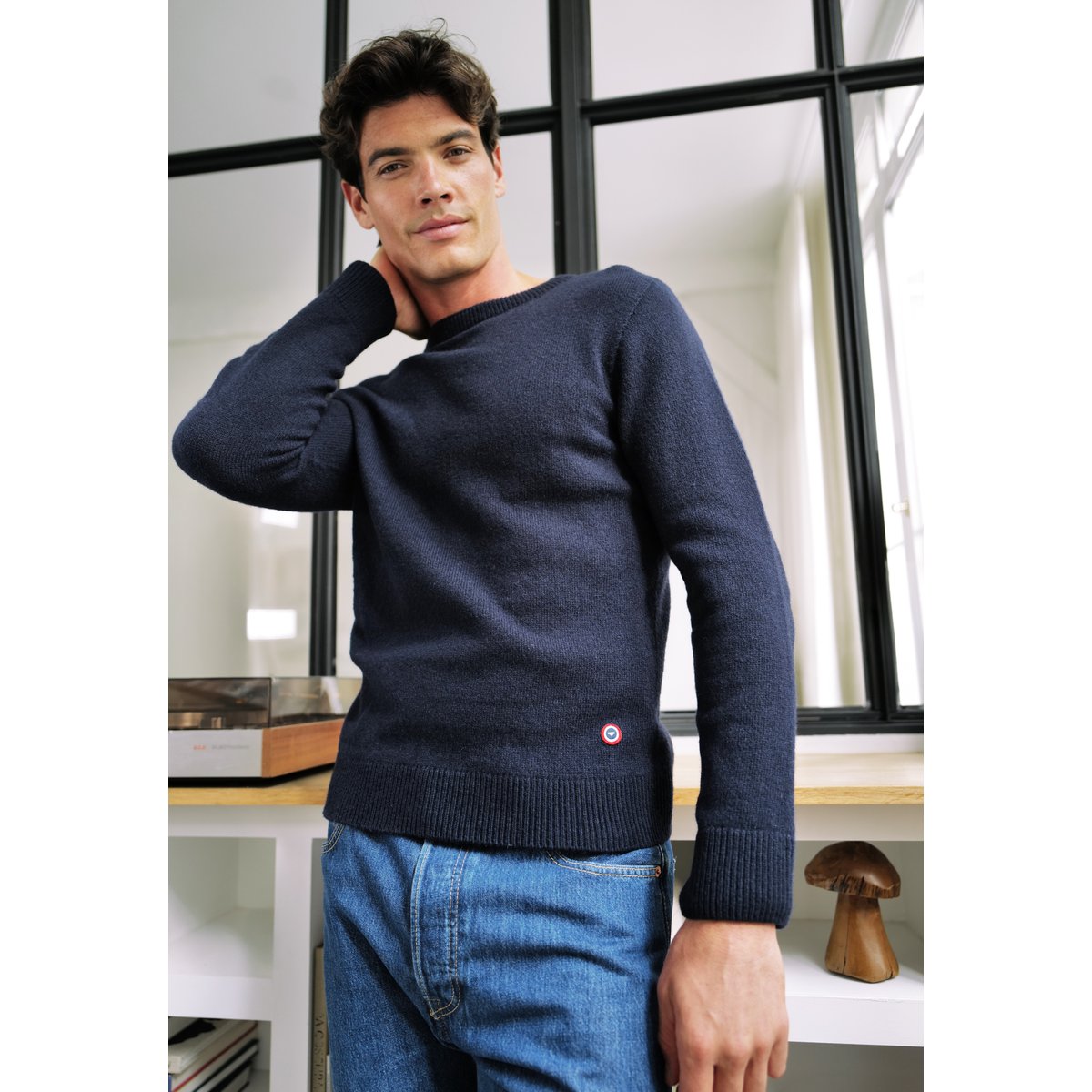 Pull en maille JeanPull marine, LE SLIP FRANCAIS