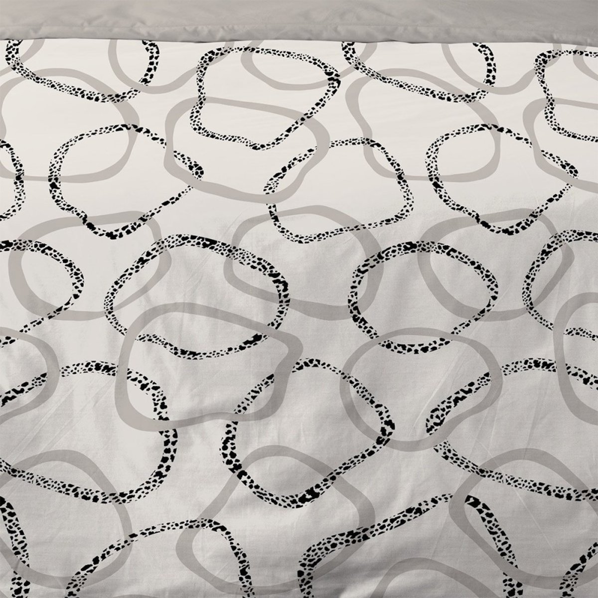 Housse de couette 200x200 Roanne + 2 taies beige, DECORATIE