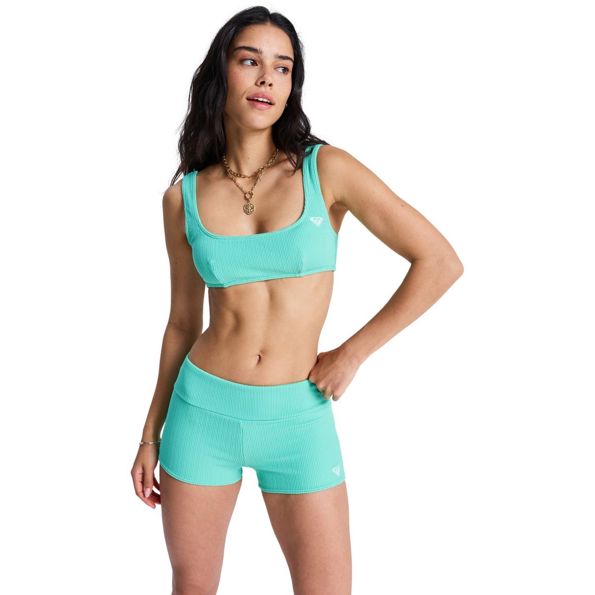 Bas de maillot de bain culotte bikini taille haute. vert katydid, ROXY