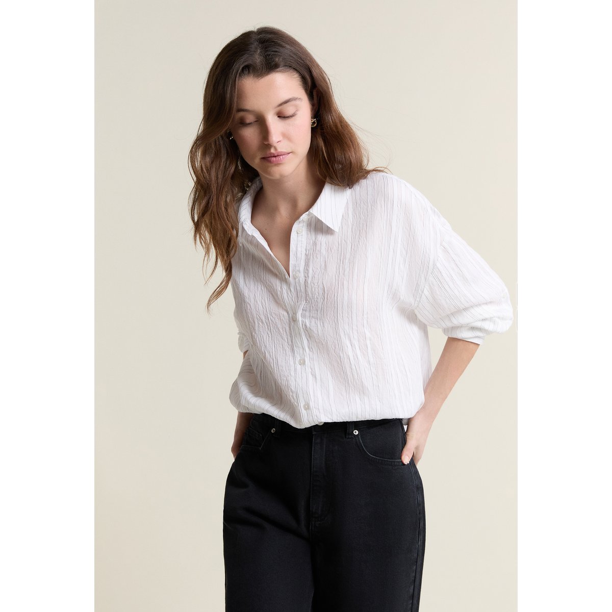 Chemise manches longues COCO RAY blanc, ETAM