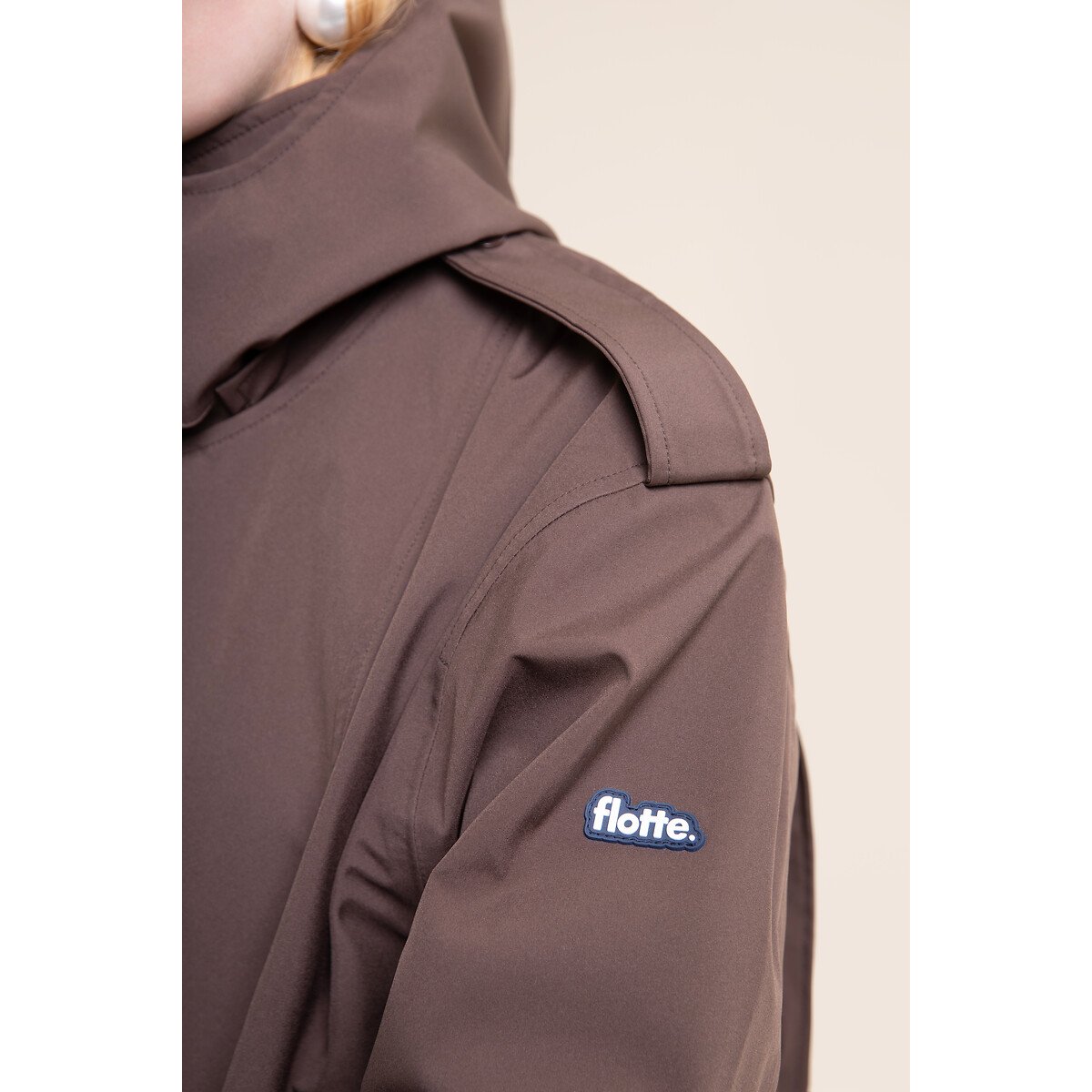 Veste imperméable à capuche amovible, RIVOLI chocolat, FLOTTE