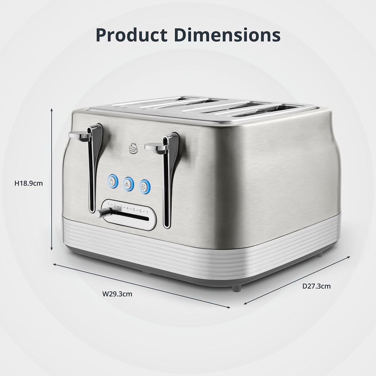 RetroRevive 4-Slice Toaster silver-coloured, SWAN