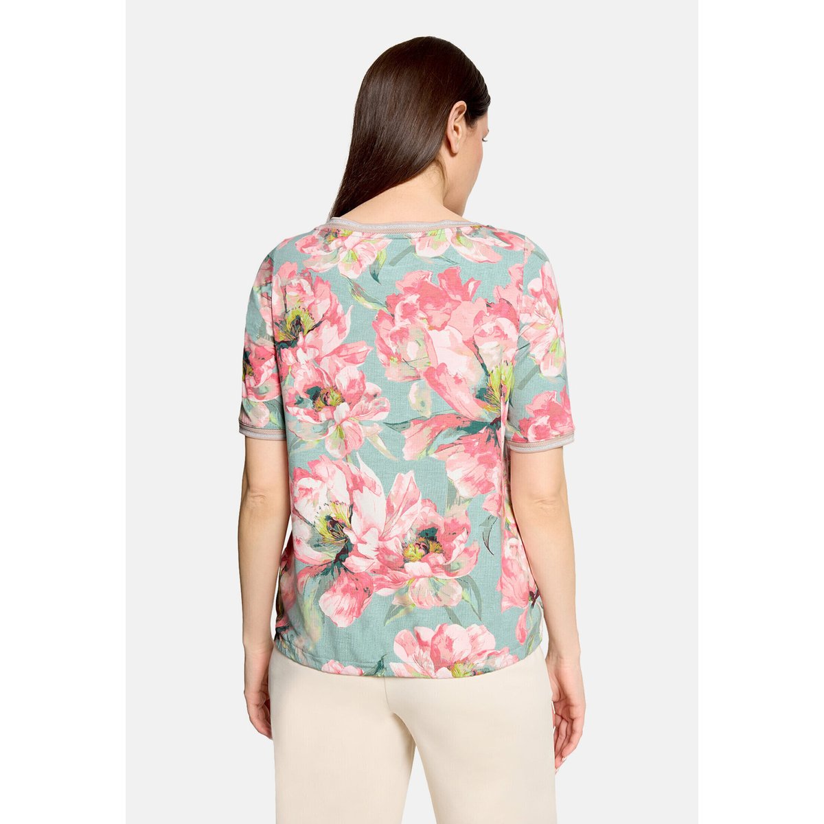 Haut casual à cordon coulissant sous tunnel mint/rosé, BETTY BARCLAY