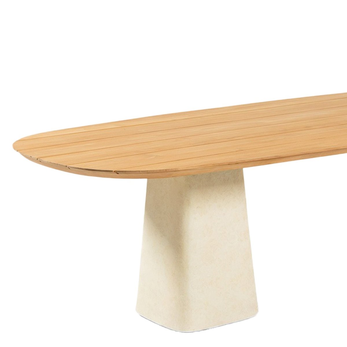 Table de jardin en teck et ciment, TIAGO couleur unique, GESCOVA