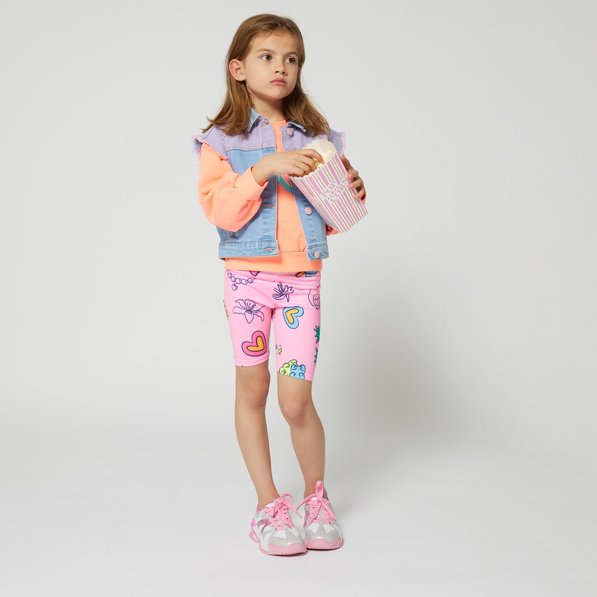 Veste en jean bicolore double stone+brossage, BILLIEBLUSH