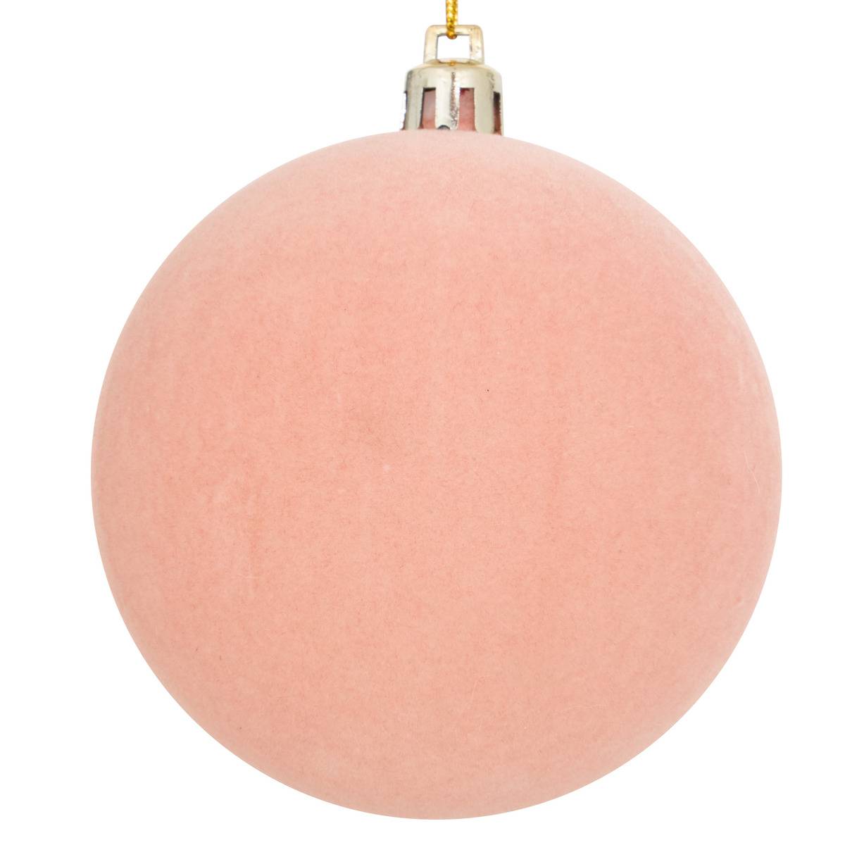 Lot de 2 boules de Noël en velours rose et bleu D. 80 mm bleu, FEERIC LIGHTS & CHRISTMAS