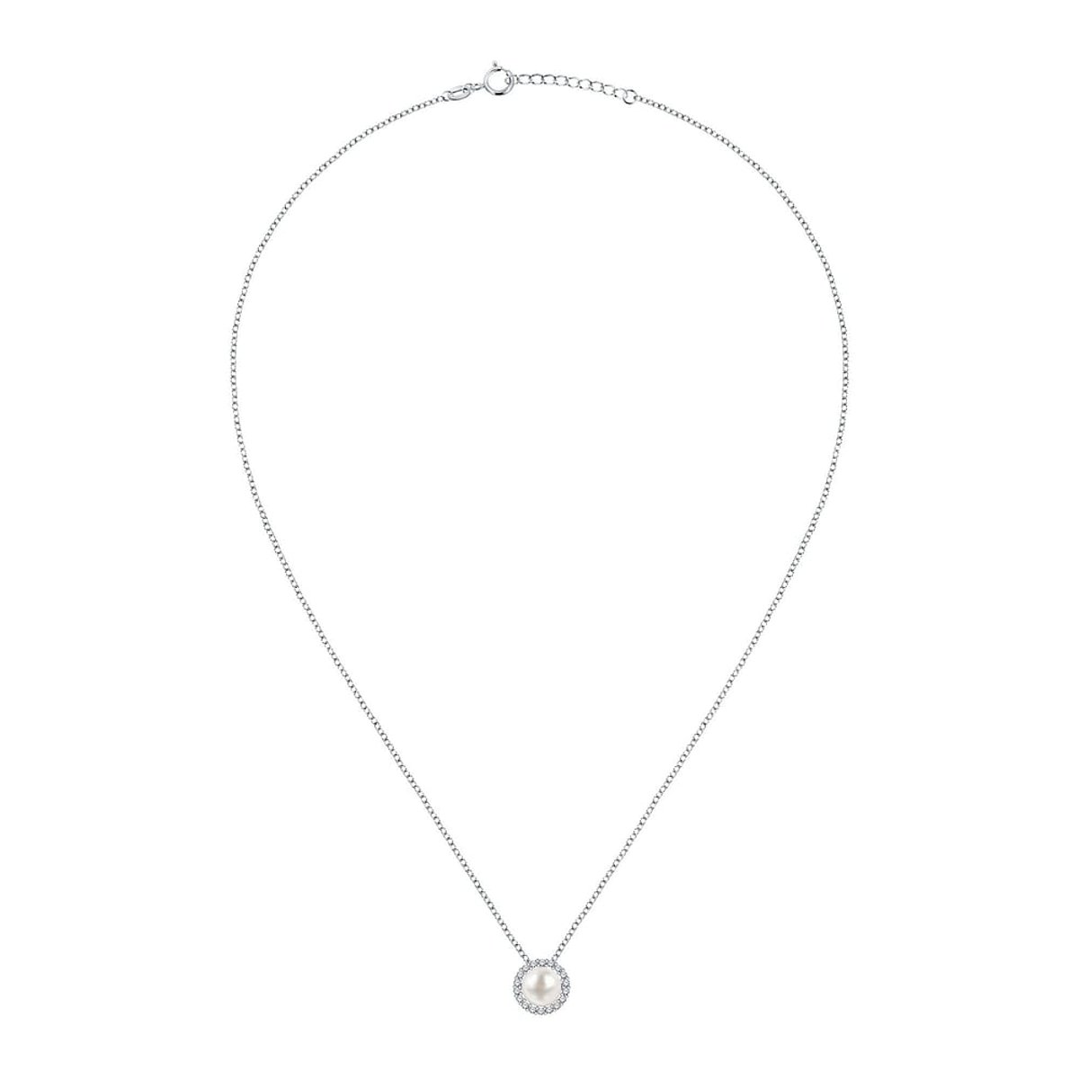Colliers en Oxyde De Zirconium/argent/perle et Perle argent et blanc, PERLE DE NUIT