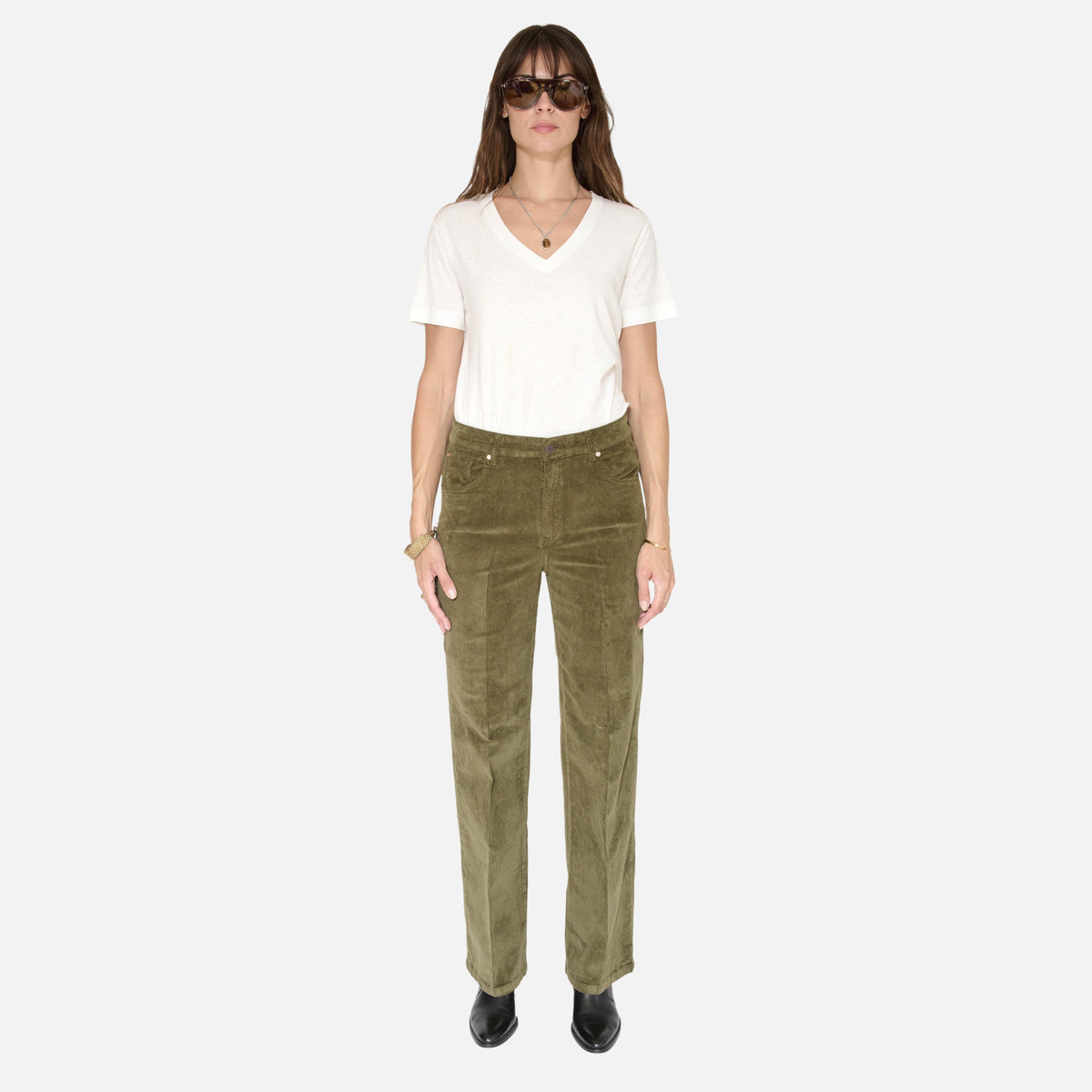 Pantalon THE MERCURY VELVET kaki, MKT STUDIO
