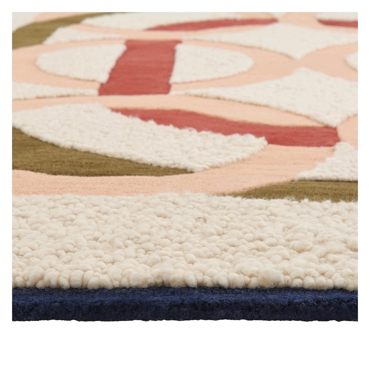 Tapis de salon laine CANDICE beige, multicolore, HABITAT