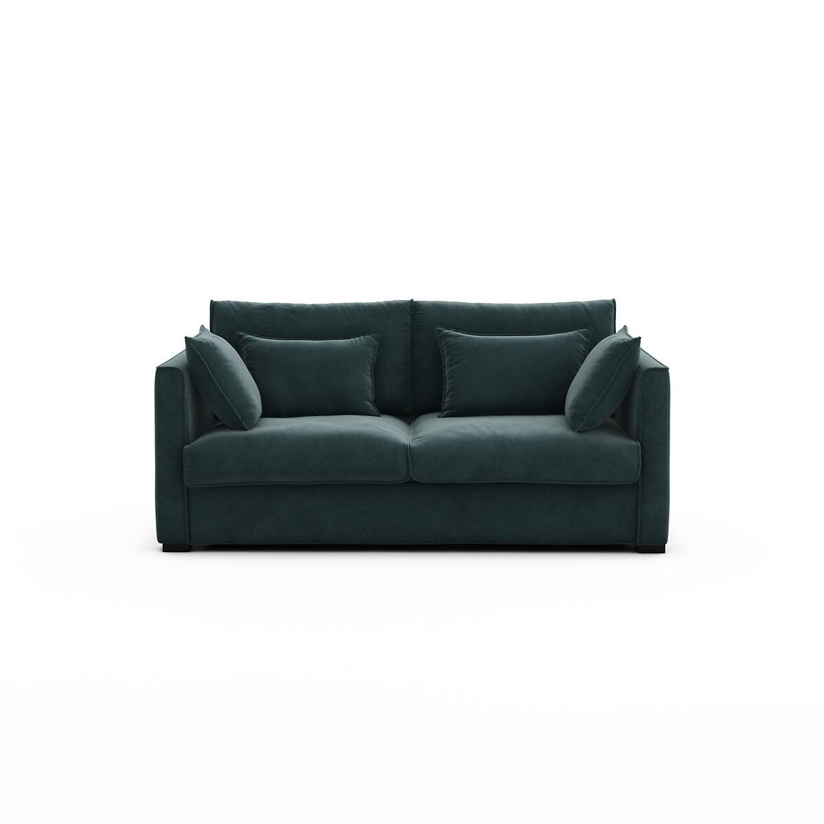 Sofá cama de terciopelo de 3 o 4 plazas, Camille azul pavo real, AM.PM
