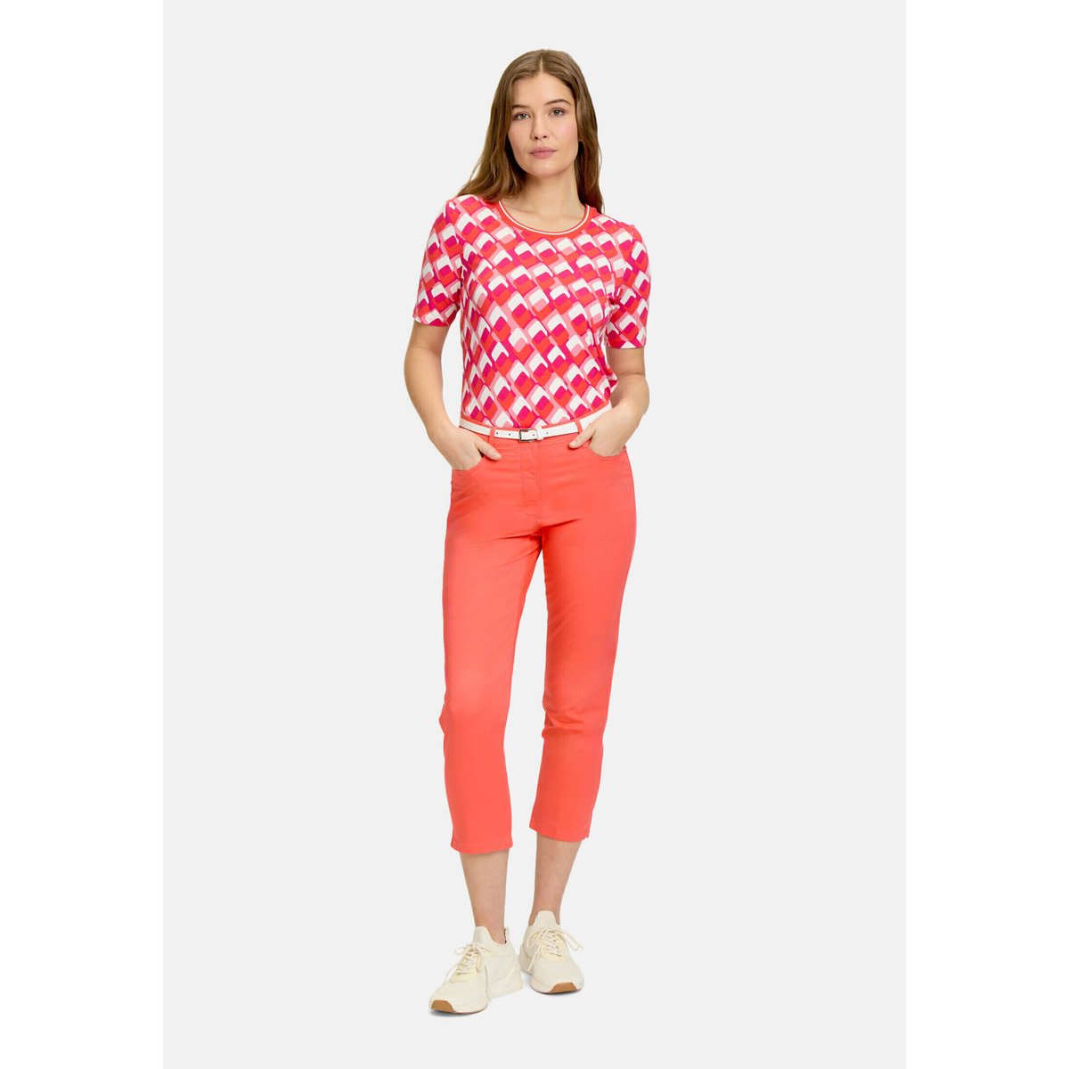 Pantalon d'été à ceinture hot coral, BETTY BARCLAY