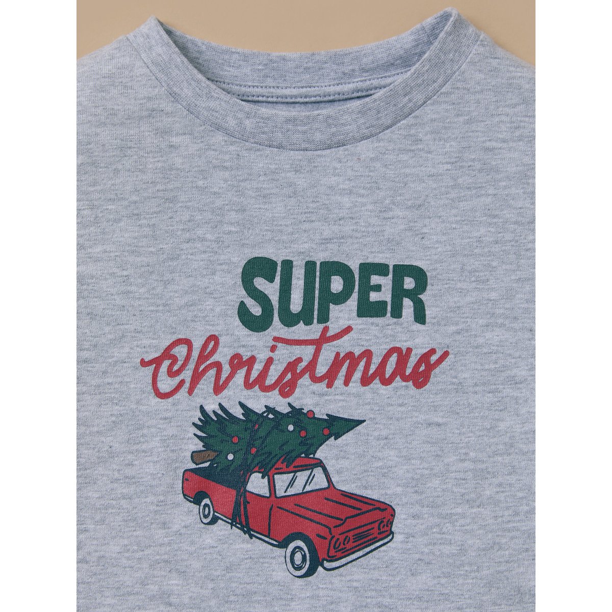 Pyjama imprimé Noël carreaux bleu/rouge, CYRILLUS