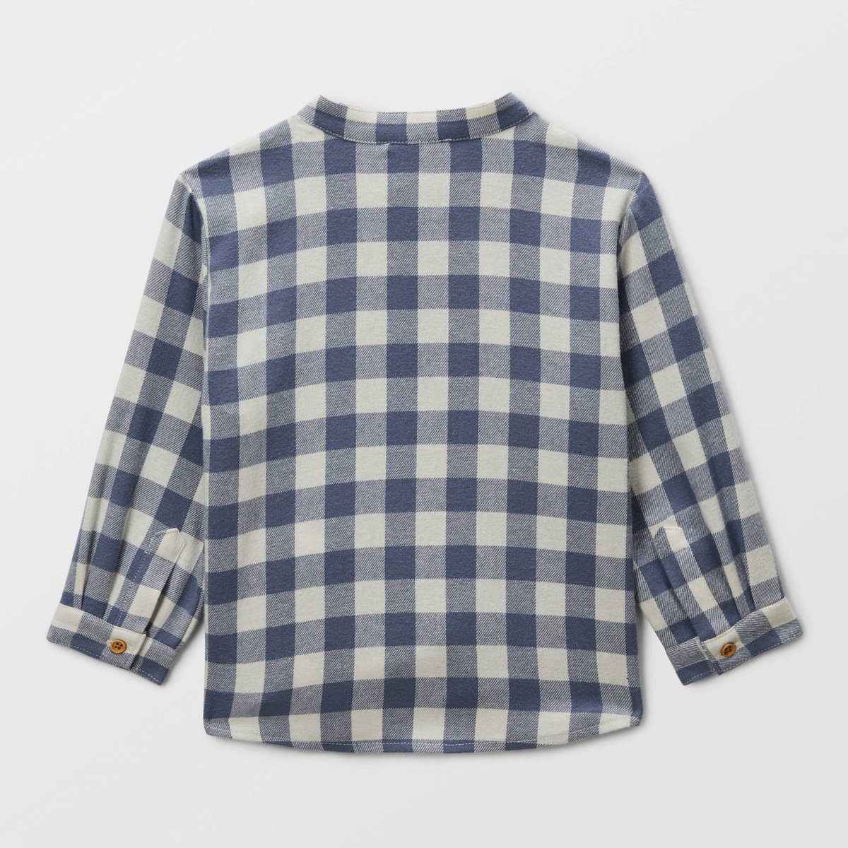 Chemise col mao à carreaux en coton. orageux, BOUT'CHOU