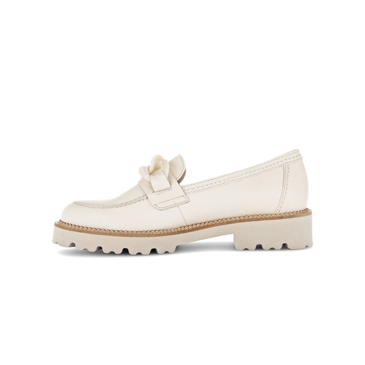 Mocassins en cuir velours à talon décroché blanc, GABOR