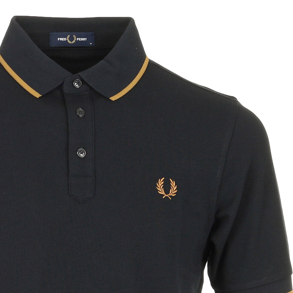 COLLAR STAND POLO SHIRT black, FRED PERRY
