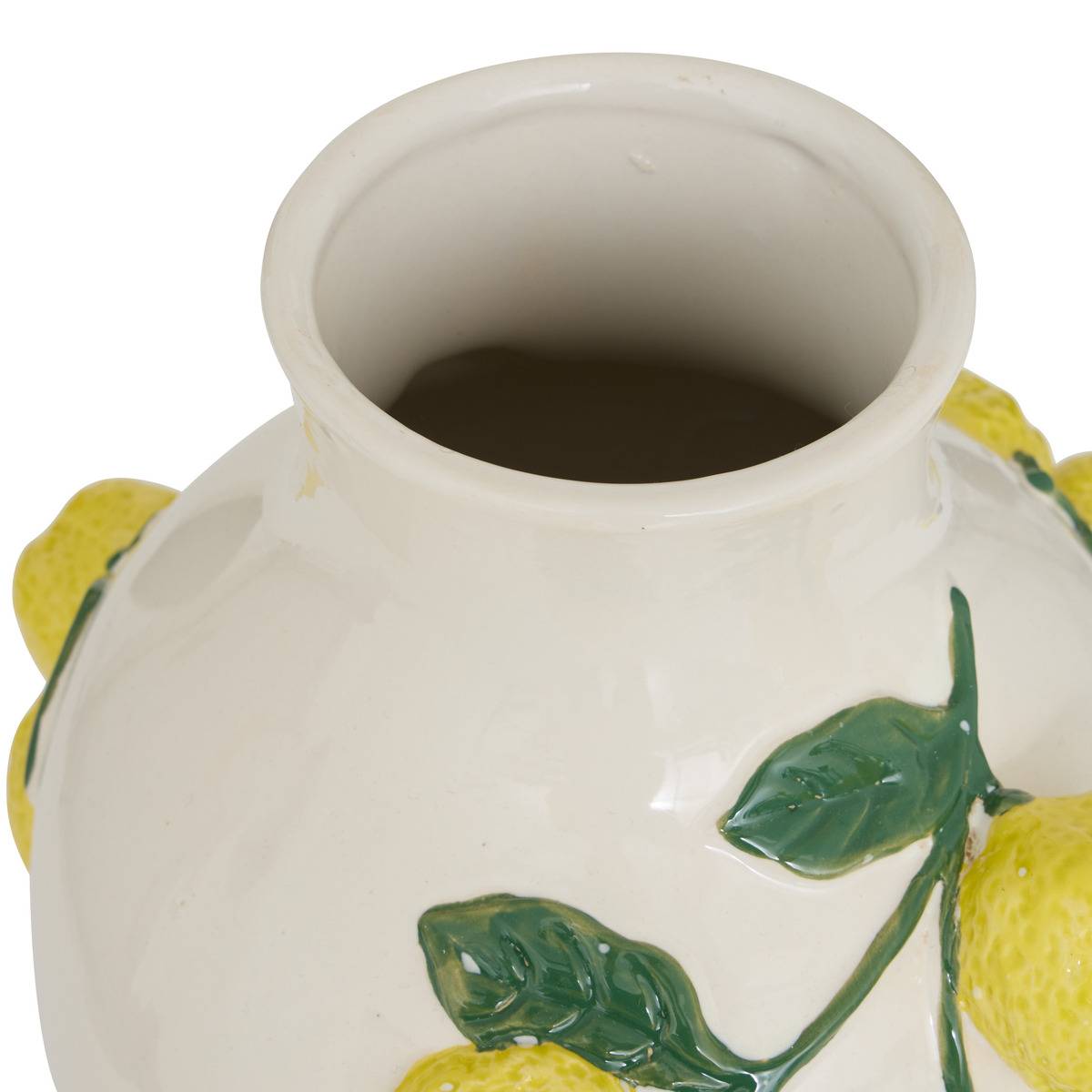 Vase motif citrons en relief en dolomite FRUITY multicolore, ATMOSPHERA