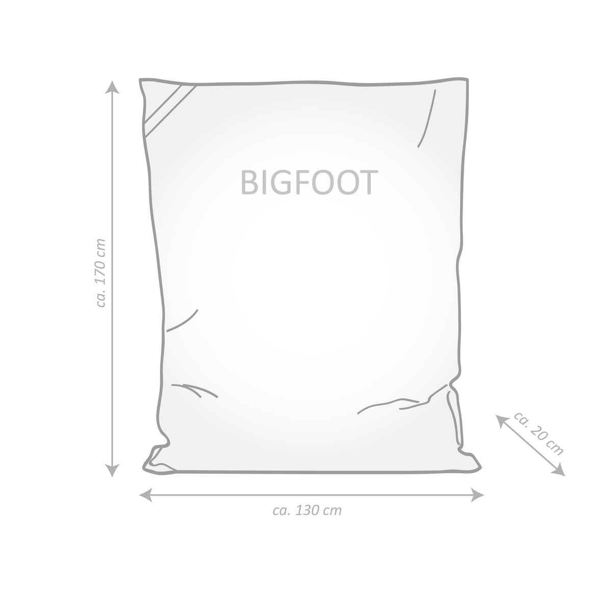 Coussin intérieur et extérieur géant uni BIGFOOT SCUBA bleu jeans, MAGMA HEIMTEX