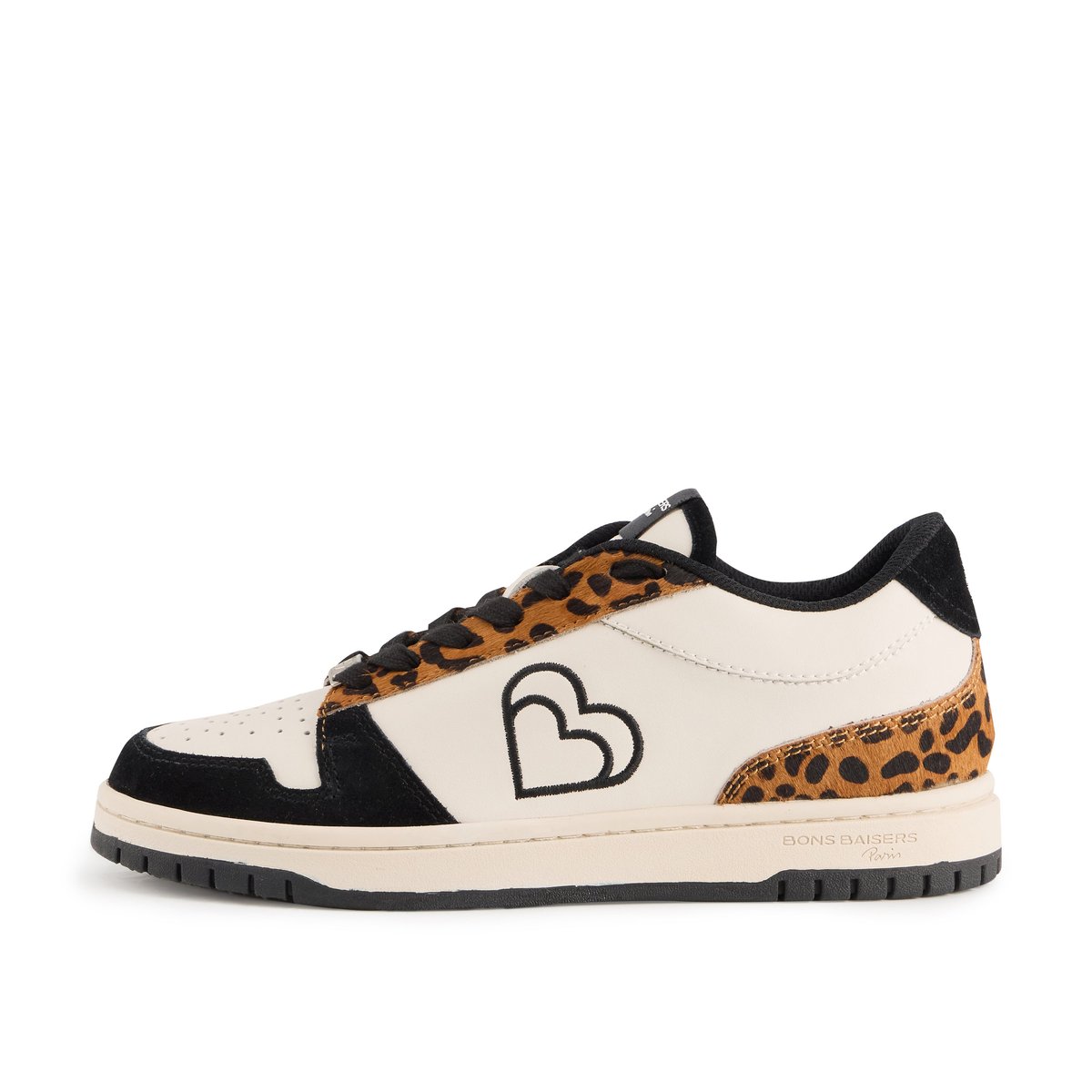 Baskets En Cuir Serena  Leopard beige, BONS BAISERS