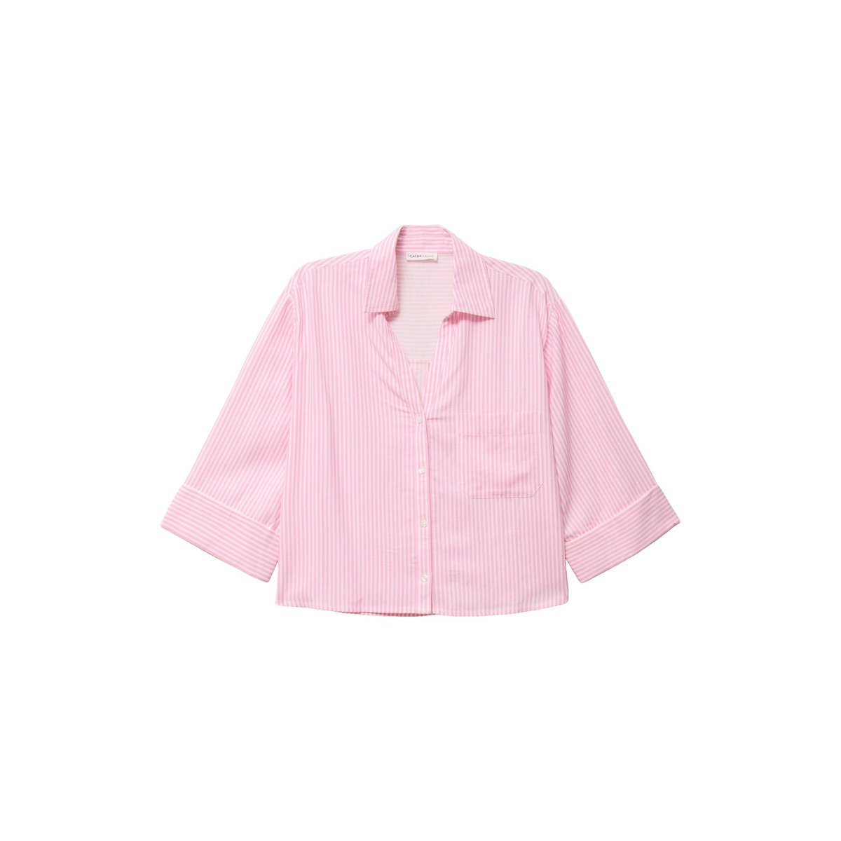 Chemise col classique manches 3/4 rose, CACHE CACHE