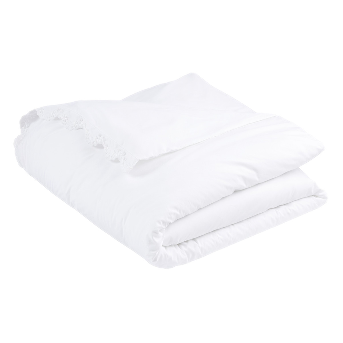 Housse De Couette Brodée Héloise Percale De Coton - HELOISE blanc, TRADITION DES VOSGES