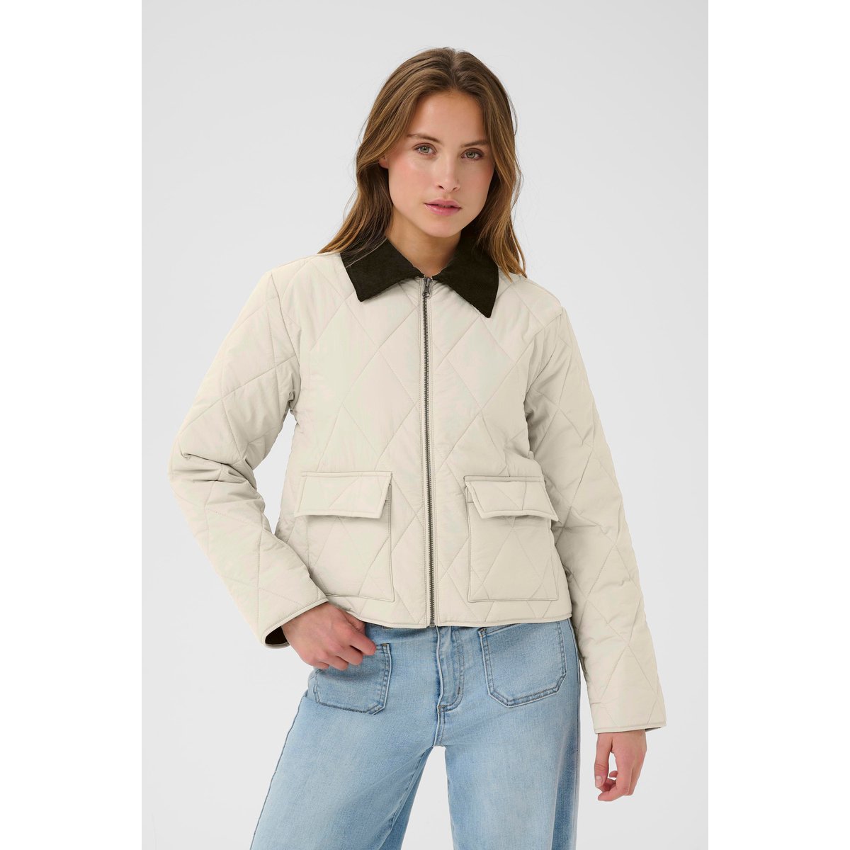 Manteau beige feather gray, KAFFE