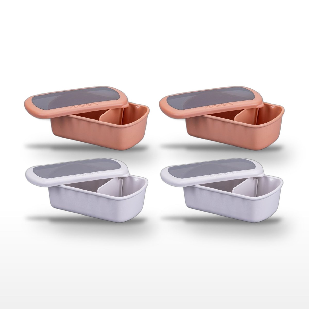 Lot de 4 boîtes à lunch 1L avec 4 ustensiles de cuisine STORAGE beige|rouge, FACKELMANN