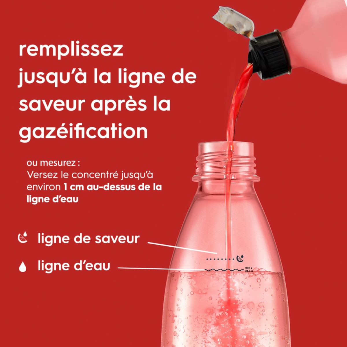 Concentré saveur FRAISE sans sucres 440 ml couleur unique, SODASTREAM