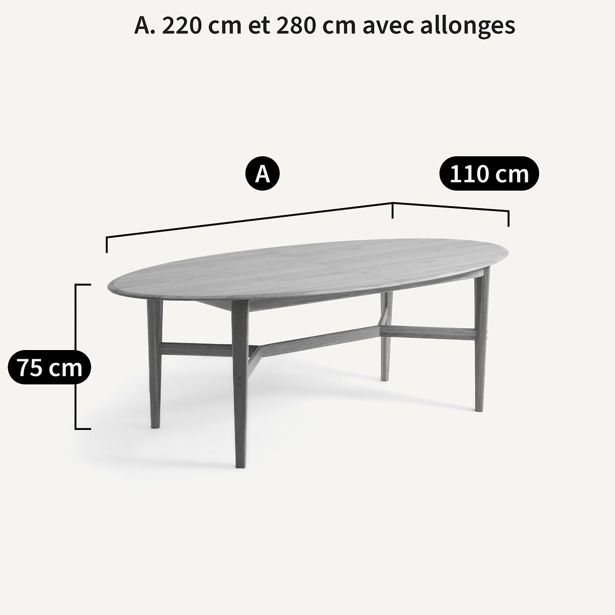Mesa com extensões, em carvalho maciço e folheado, Tadame carvalho natural, AM.PM
