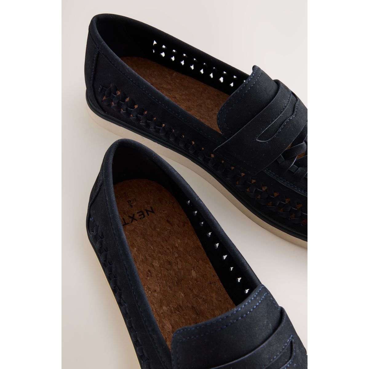 Mocassins tissés bleu marine, NEXT