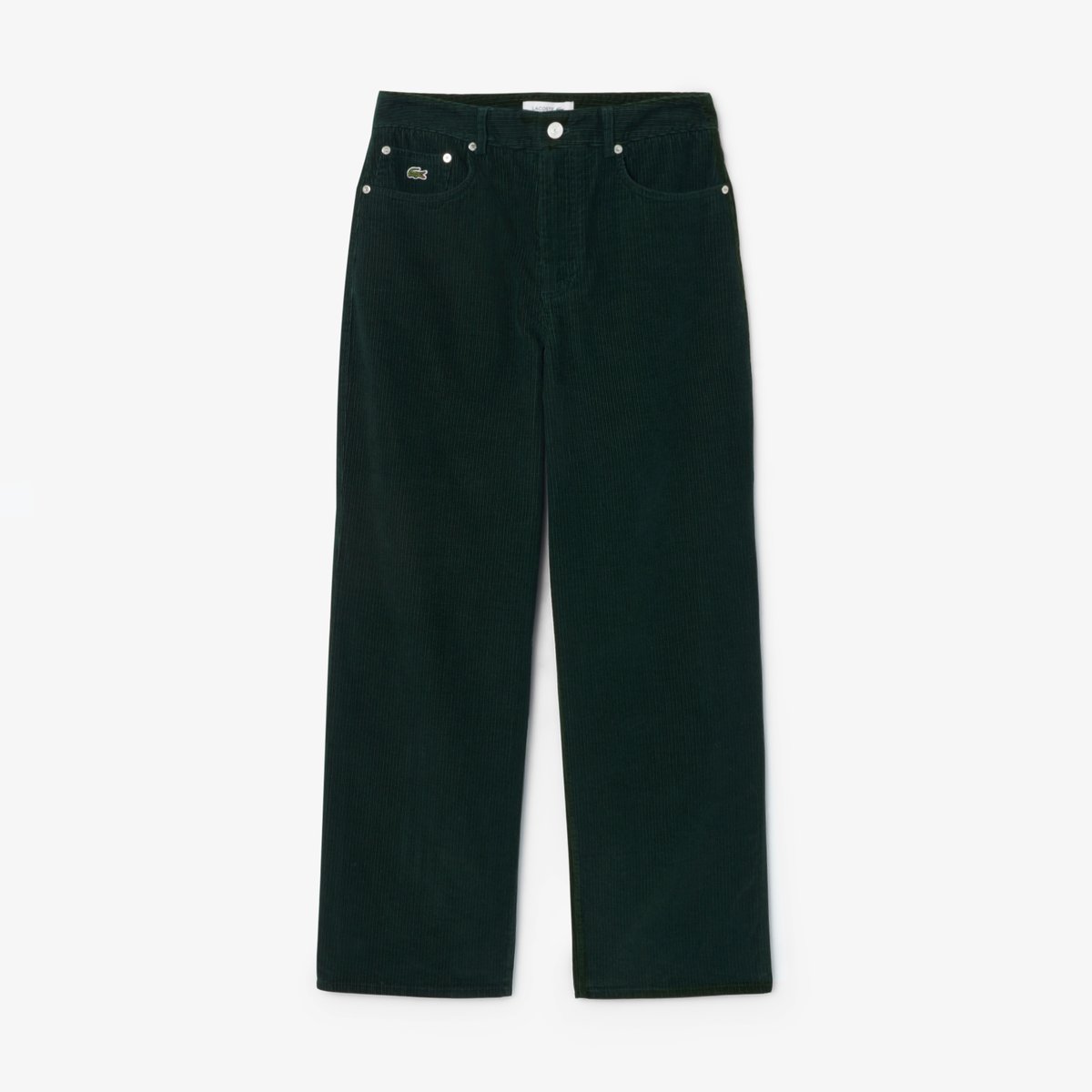 Pantalon wide fit velours côtelé vert-yzp, LACOSTE