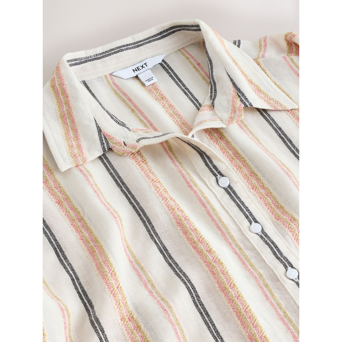 Chemise décontractée boutonnée pêche rose, NEXT