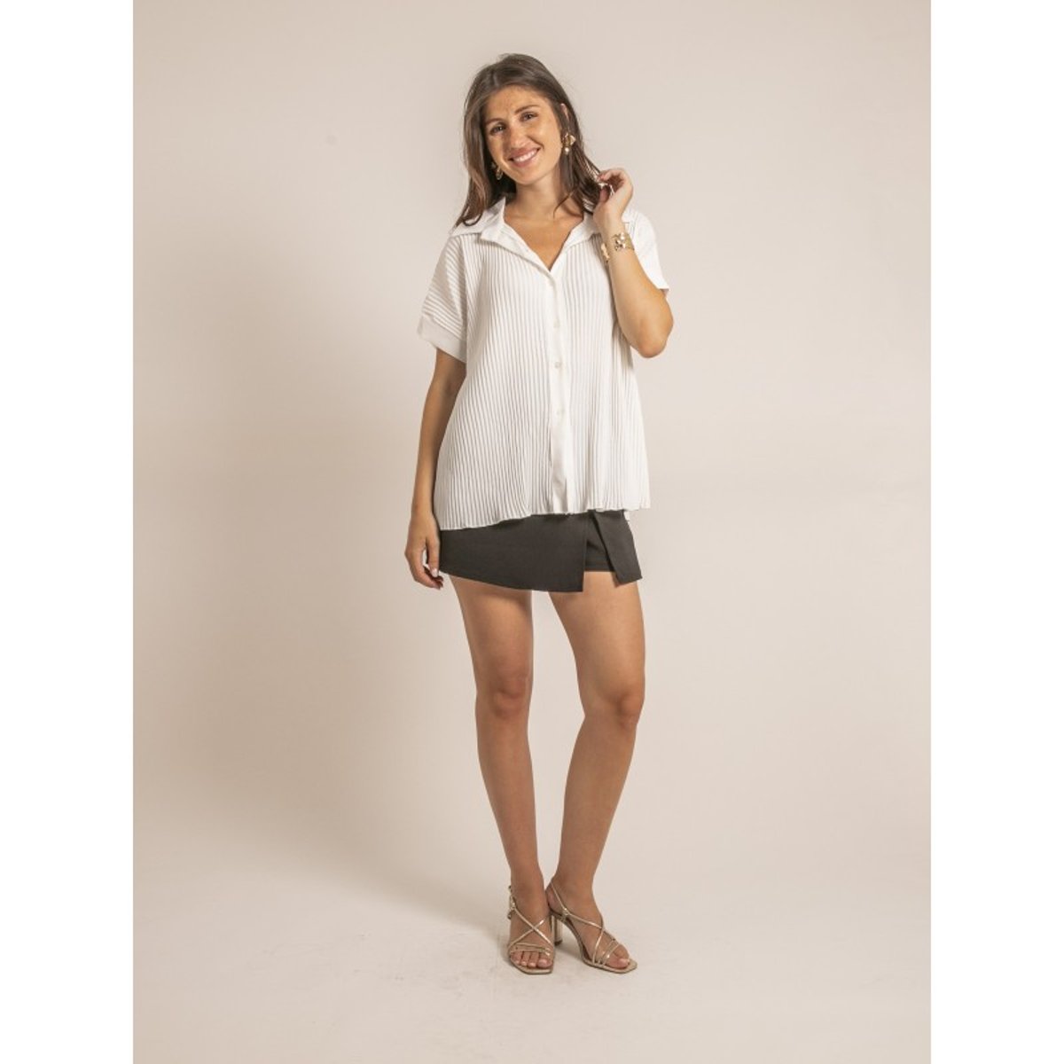 Chemise Manches Courtes Okapi blanc, DONA LISA