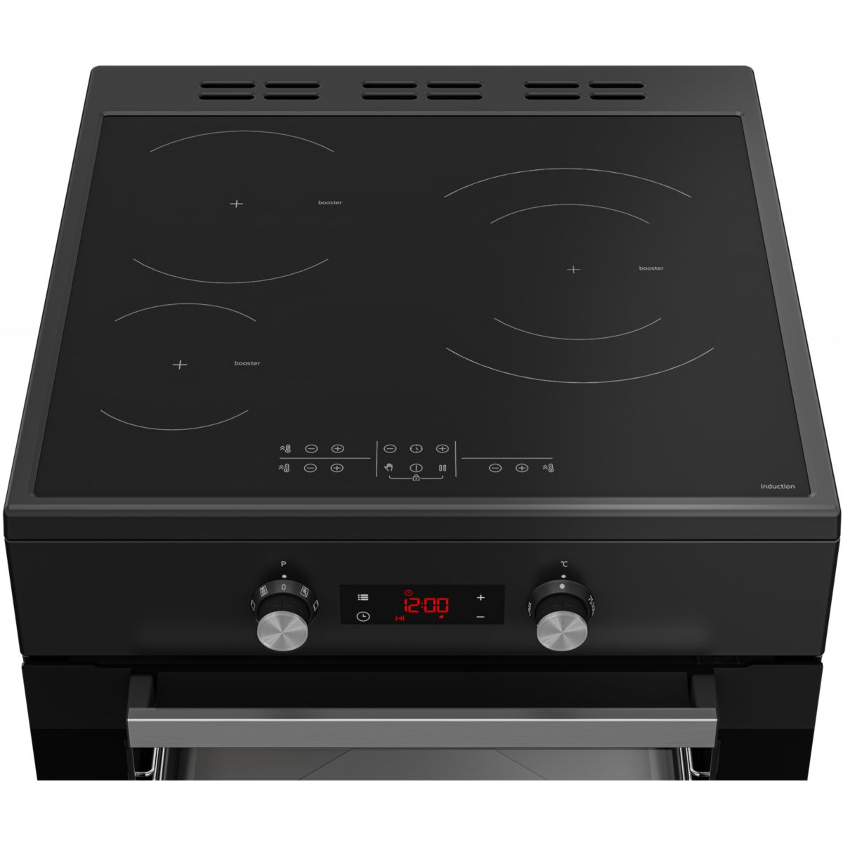 Cuisinière induction FSE68304MAPS Pyrolyse noir, BEKO