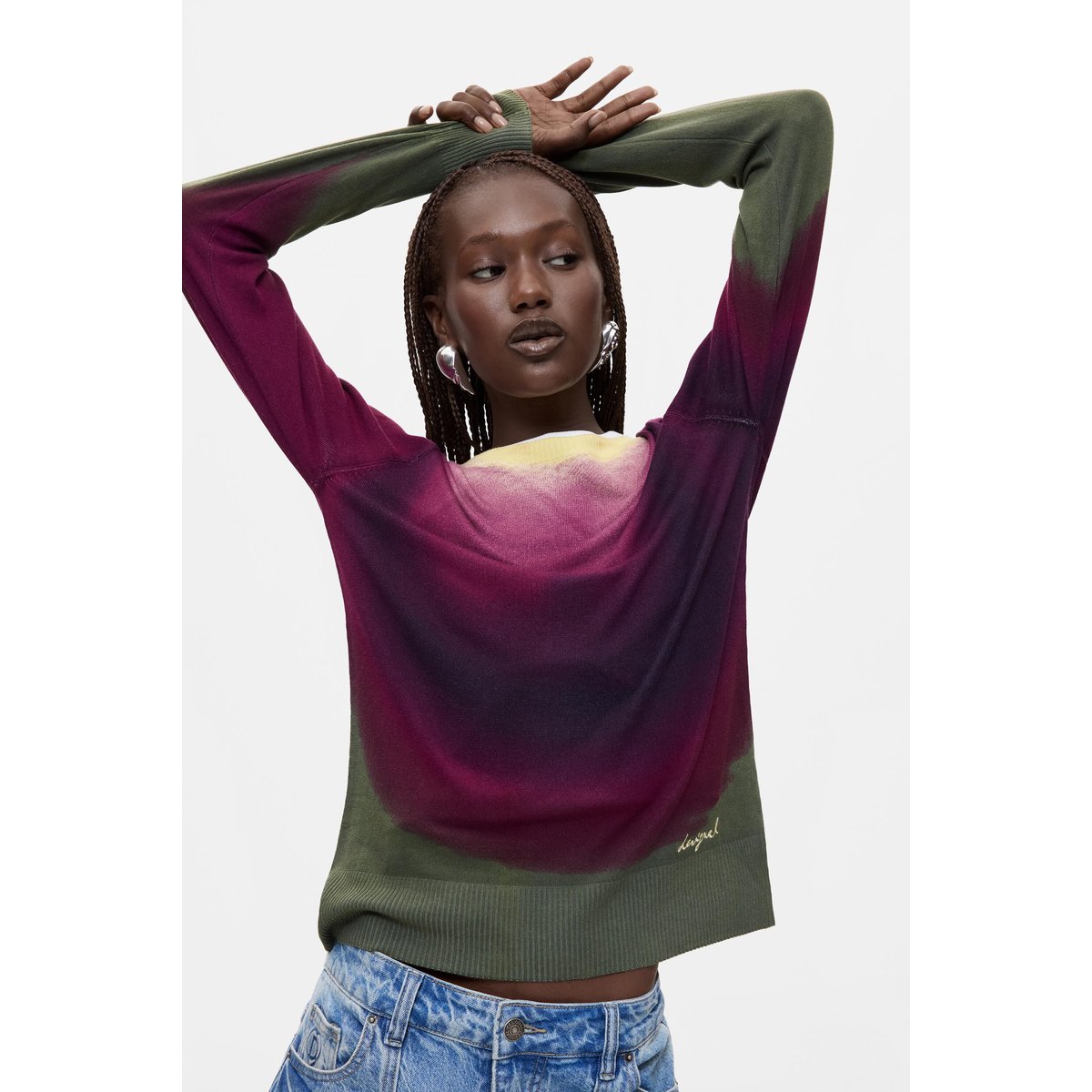 Pull teint effet dégradé rouge, DESIGUAL