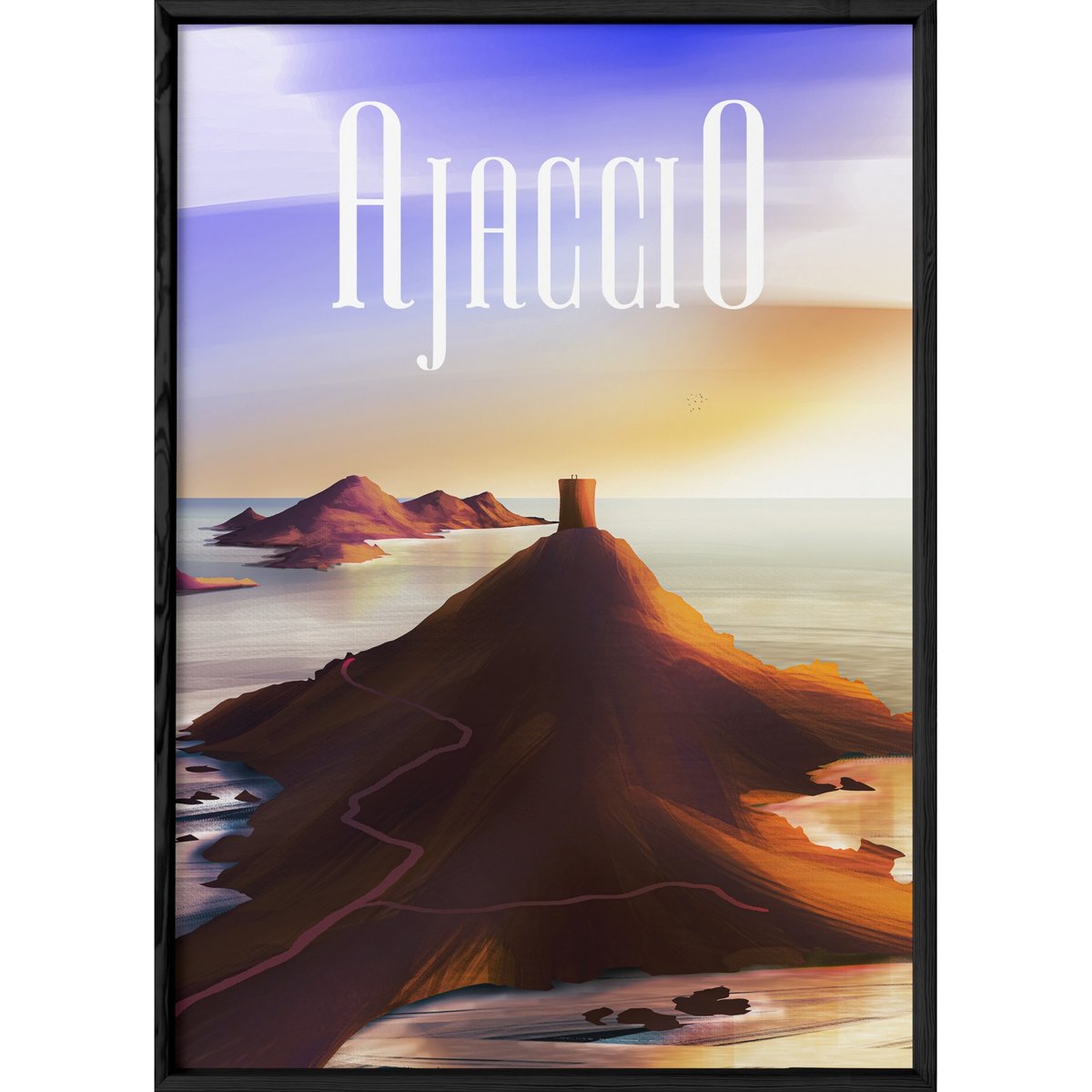 Affiche ville Ajaccio blanc, L'AFFICHERIE