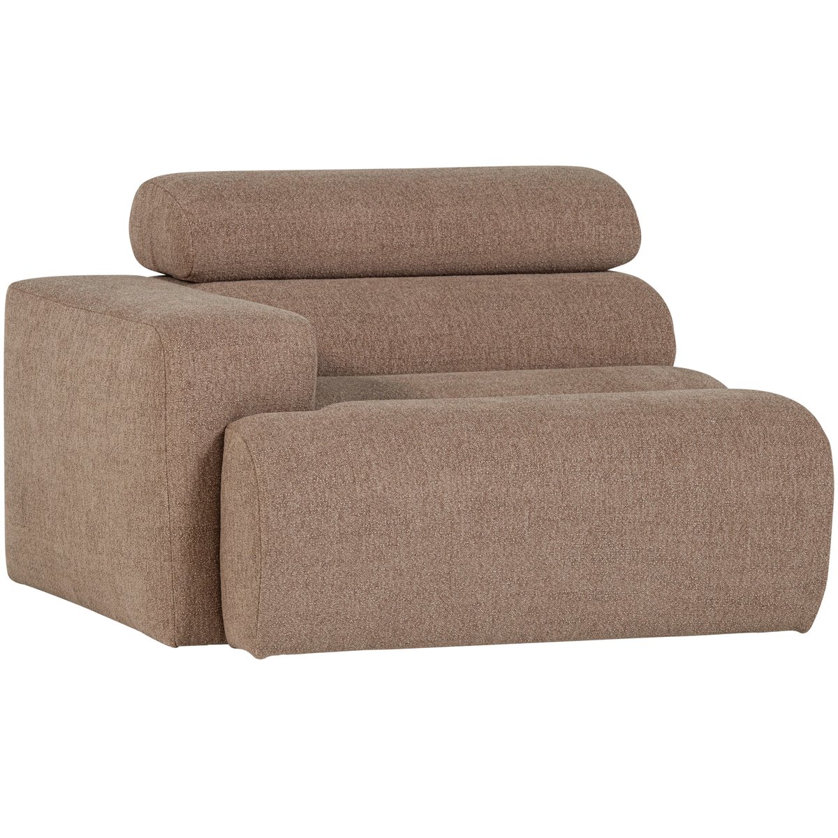Élément d'angle gauche 1 place en tissu NOVI taupe, WOOOD