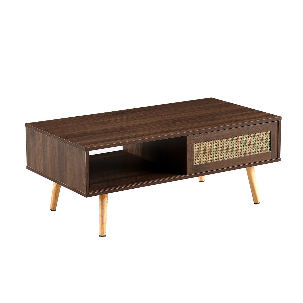 Table basse rectangulaire avec rangement, JORDIF walnut, MEUBLES COSY